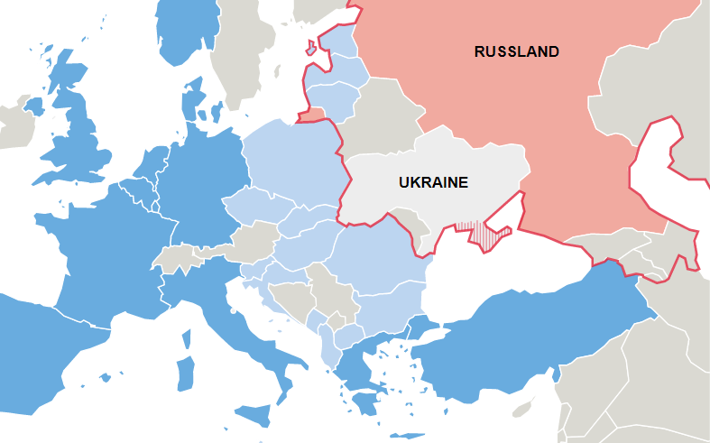 Europakarte zum Russland-Ukraine-Konflikt