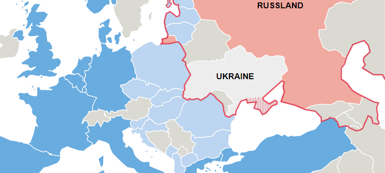 Europakarte zum Russland-Ukraine-Konflikt