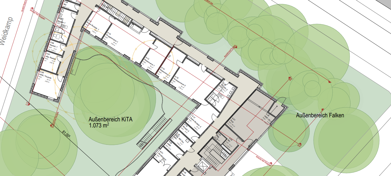 Kita-Neubau in Essen: Bäume werden gefällt