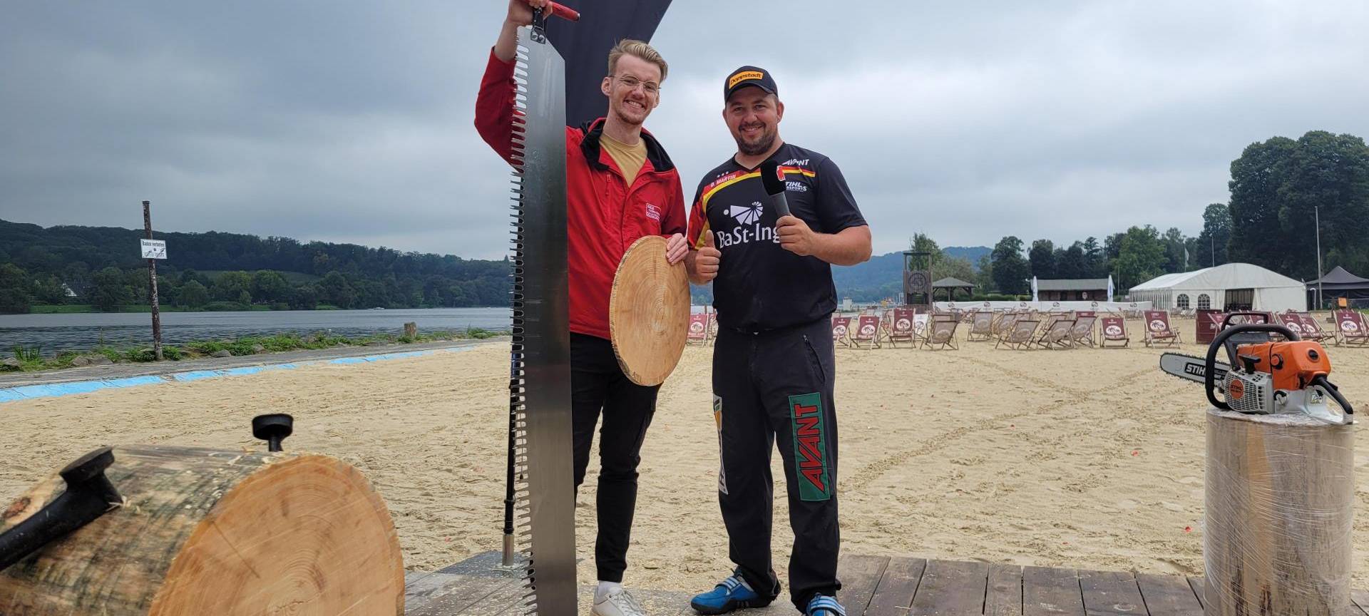 Holzfällen in Essen: Deutsche Meisterschaft am Seaside Beach