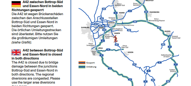 A42-Sperrung in Essen: Experten beraten alle zwei Wochen