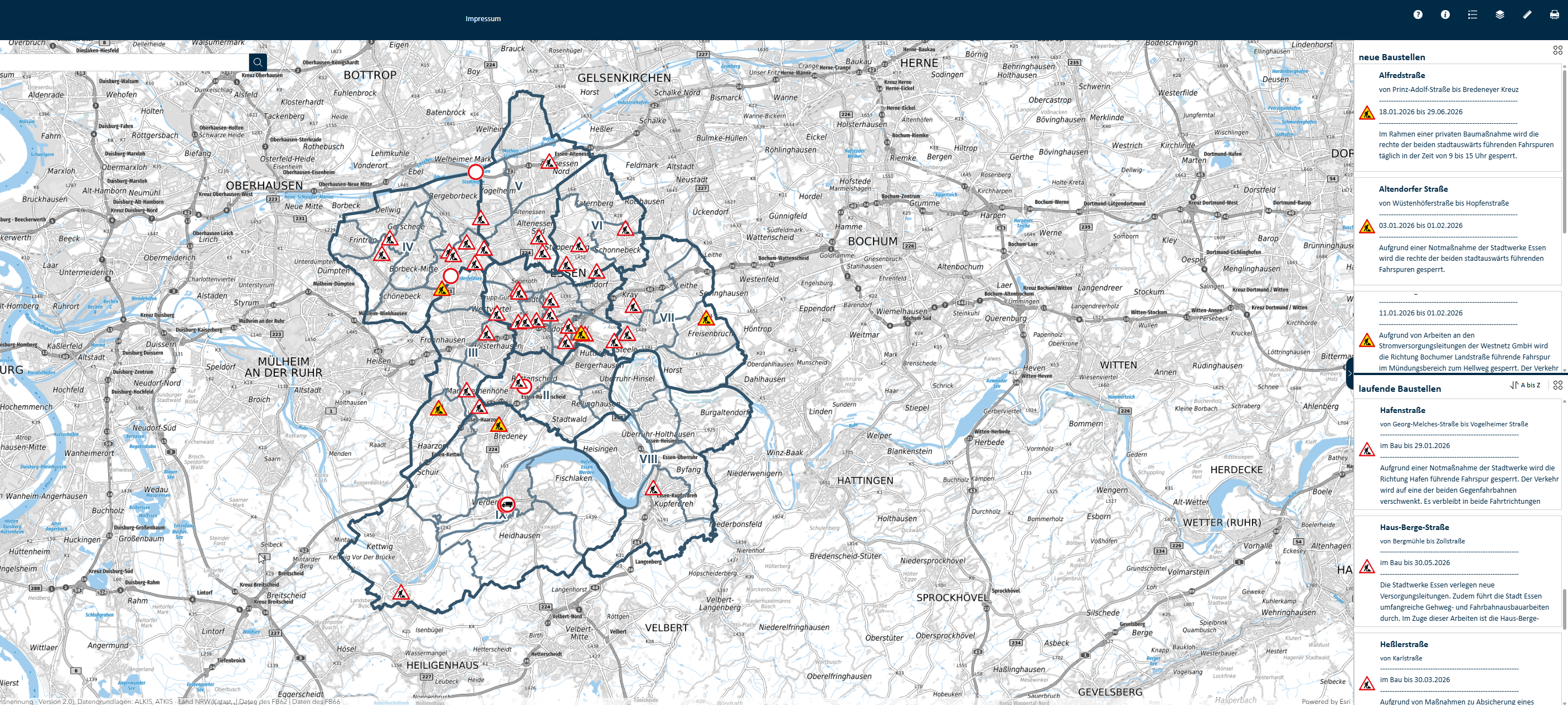 Stadt Essen verbessert digitale Baustellenkarte