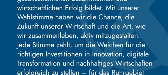 Ruhrgebiet-Unternehmen starten Kampagne zur Bundestagswahl