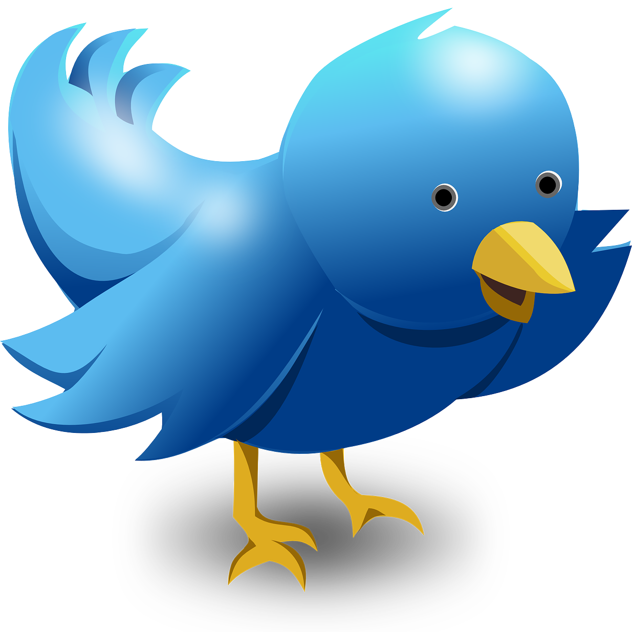 Ein blauer animierter Vogel