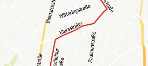 Die Strecke des Rosenmontagszuges in Rüttenscheid ist wie jedes Jahr - nur etwas kürzer.