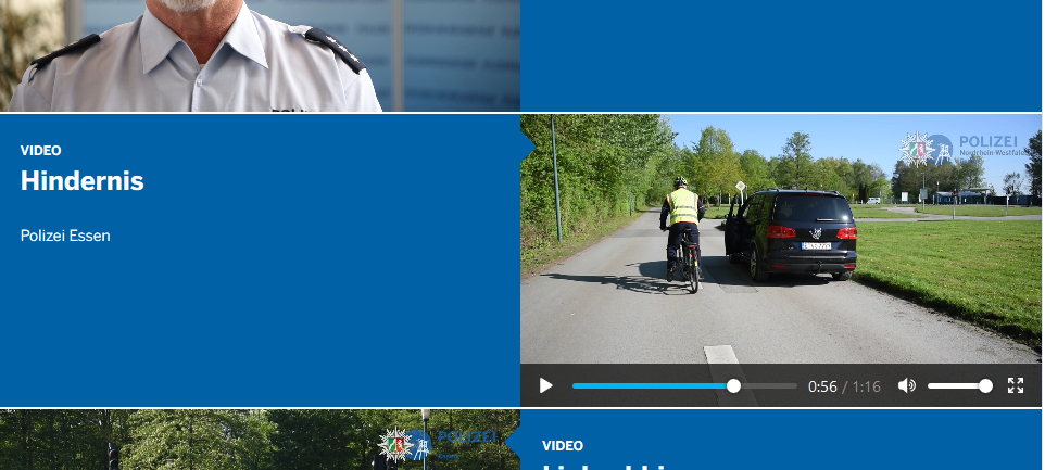 Videos der Essener Polizei: Sicher mit dem Fahrrad unterwegs